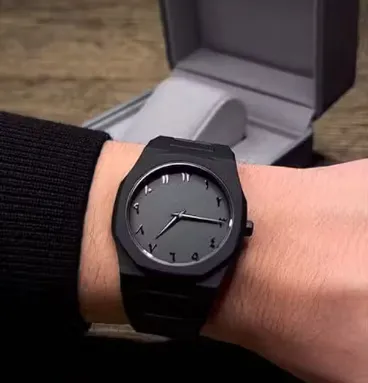 NEXA Aura Analog Watch, Matte Black Minimalist Dial with Arabic Numerals, Metal Band, Unisex ( PACK OF 1