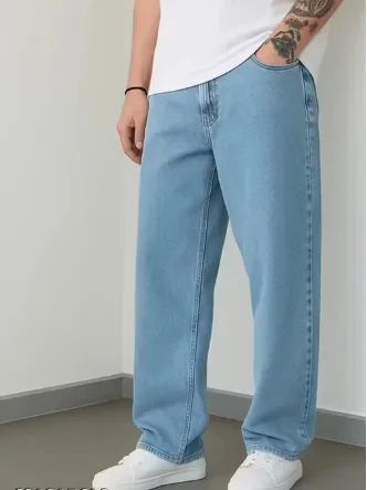 Sky Blue Straight Fit Jeans (28)